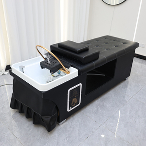 Çok Fonksiyonlu Modern Yatarlı Güzellik Salonu Mobilyası Yatak Başlığı Hidroterapi Şampuan Lavabosu Baş Masajı Suni Deri Ahşap - Product Image 1