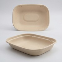Bagassevezel 1100ml U-vormige ongebleekte vetwerende stevige hernieuwbare magnetronbestendige recyclebare lunchbox voor afhaalmaaltijden