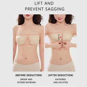 Levantamiento de la cubierta de pezón de silicona Adhesivo de grado médico Empanadas de senos lavables Enhancer Stickiness Gathering Push up Nippies Pads - Product Image 6