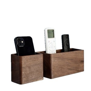Wall Mounted Storage Box Rectangle Black Walnut Punch Free Installation <b>For</b> Remote <b>Control</b> <b>Phone</b> Bedroom Wall Decor - Product Image 2