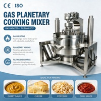 Marmite à double enveloppe à agitation pivotante coordonnée, à alimentation au gaz, pour la fabrication intelligente de sauces