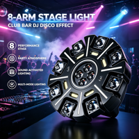 Lampe LED Hercules dorée à 8 bras, prix d'usine, RGB 4-en-1, DMX512, idéale pour les mariages, l'éclairage laser DJ, les lumières de scène disco