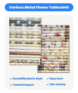 Boen mô hình hoa đám cưới Khăn trải bàn đầy màu sắc không dệt vải cuộn nhựa tablecover - Product Image 6