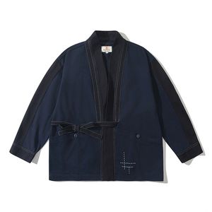 <span class=keywords><strong>Kimono</strong></span> traditionnel pour hommes, veste ouverte, cape à la mode pour hommes, costume de samouraï unisexe, veste en jean <span class=keywords><strong>japonais</strong></span> pour hommes - Product Image 2