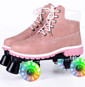 Hikeon HKK0109 Patines de <span class=keywords><strong>Ruedas</strong></span> de Doble Fila con <span class=keywords><strong>Ruedas</strong></span> de PU/PVC con Luces, Estilo Francés Martin, para <span class=keywords><strong>Patinaje</strong></span> Artístico, ABEC-7 - Product Image 1
