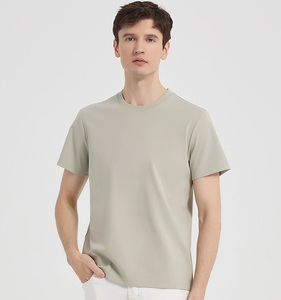 T-shirts pour hommes personnalisés à impression douce et rafraîchissante, coupe classique, haute qualité, 220 GSM, en coton mercerisé uni et lyocell - Product Image 1