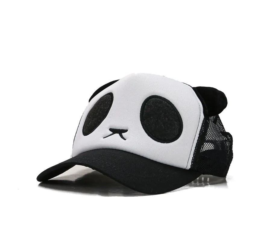 Hot selling cheap spring summer panda embroidery cute design animal baseball cap with ears