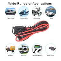 Kabel Ekstensi CHSUX SAE 16AWG 12 inci 2 Pin Sambung Cepat Inti Tembaga Berisolasi PVC 12V/220V untuk Pengisian Panel Surya Otomotif