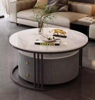 Table basse en métal convertible et personnalisable, style minimaliste nordique, couleur écologique, design moderne européen contemporain, pour villa et salon