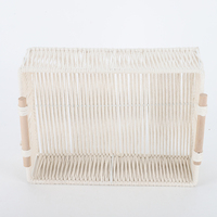 Paniers de rangement pliables en plastique fait à la main en rotin pour la maison et la chambre à coucher