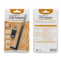 Dongle Wifi 802.11ac, adaptor WiFi 1300Mbps untuk Desktop Laptop PC mendukung Windows 10 Driver gratis
