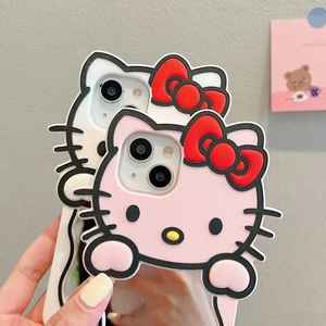เคสโทรศัพท์กระจกคิตตี้ที่ดูดีมีกระจกลายการ์ตูนสำหรับ Apple <span class=keywords><strong>iPhone</strong></span> 1113 14 15 PRO MAX กรอบแบบนิ่มซิลิกาเจลแฟชั่นพร้อมสายรัดข้อมือ - Product Image 3