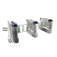Barrera Abatible Automática Antipinzamiento, Torniquete Abatible con Reconocimiento Facial para Gimnasios, Oficinas, Parques Industriales, Control de Acceso a Entradas