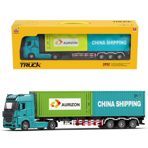 1/24 <span class=keywords><strong>Diecast</strong></span> Mô hình xe tải pin thu nhỏ Máy kéo điện W/2 đồ chơi cho trẻ em 20 tàu vận chuyển hàng hóa <span class=keywords><strong>Container</strong></span> xe tải xe trailer - Product Image 6