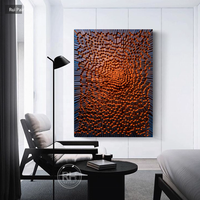 Peinture à l'huile et acrylique abstraite pour salon, chambre et salle à manger, minimaliste, moderne, haut de gamme, faite à la main, avec cadre en plastique transparent, à suspendre