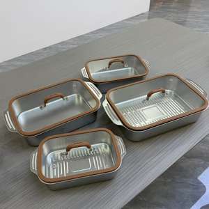 Sartén para Asar Pescado Multifuncional Estilo Coreano (Tipo Profundo) - Sartén Rectangular de Acero Inoxidable con Tapa de Vidrio - Product Image 3