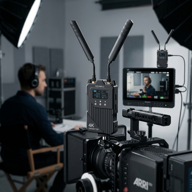 FEELWORLD WT1H 4K Wireless Video Transmission System Dual  Full Duplex Intercom 1000ft Range 0.08s Latency Live Streaming