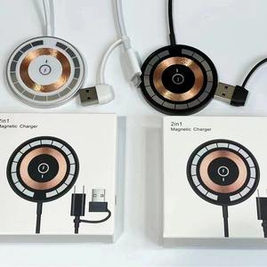 15W 新設計 ユニバーサル <span class=keywords><strong>2</strong></span> in 1 透明 マグネット式 携帯電話急速ワイヤレス充電器 - Product Image 2