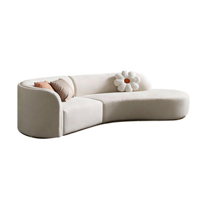 Nordic Style Curved Fabric <b>Sofa</b> S Shape Off White Modern <b>Living</b> <b>Room</b> Designer <b>Sofa</b> - Product Image 5