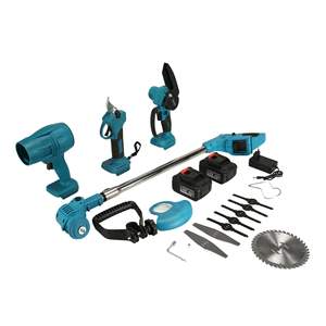 Portable 4 pièces <span class=keywords><strong>batterie</strong></span> au Lithium industrielle tondeuse à gazon ensemble ventilateur multifonctionnel herbe scie branche ciseaux bricolage outil pliant - Product Image 5