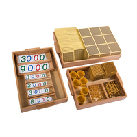 Jouets éducatifs en bois chauds, matériel mathématique Montessori, perles dorées, cube de mille pour enfants