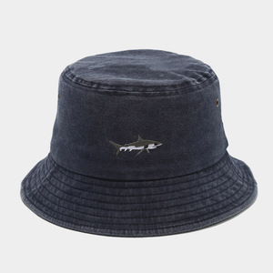 Chapeau de <span class=keywords><strong>pêcheur</strong></span> vintage délavé avec logo brodé et motif requin, 1 pièce, décontracté, pour hommes et femmes - Product Image 5