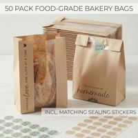 Sacs à pain en papier kraft à fond carré robustes avec fenêtre transparente pour l'emballage de produits de boulangerie et de snacks, vente en gros d'usine
