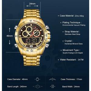 Drioshipping Moda Hombre Pantalla dual Reloj de pulsera digital Acero inoxidable Pantalla LED Reloj de pulsera Relojes de cuarzo para hombres - Product Image 5