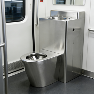 WC monobloc moderne en acier inoxydable <span class=keywords><strong>avec</strong></span> siphon en S anti-dommage et réservoir encastré pour toilettes, avions et trains à grande vitesse - Product Image 6