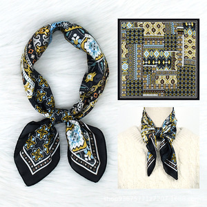 Wholesale Custom Logo Brand Designer 70*70 Digital Printing Floral Square Satin <strong>Silk</strong> <strong>Scarf</strong> <strong>Women</strong> Spring Stylish Luxury High - Product Image 6