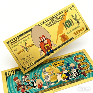 16 Modelos <span class=keywords><strong>de</strong></span> Billetes <span class=keywords><strong>de</strong></span> Plástico con Lámina Dorada <span class=keywords><strong>de</strong></span> Bugs Bunny del Anime Estadounidense, <span class=keywords><strong>Tarjeta</strong></span> Dorada <span class=keywords><strong>de</strong></span> Looney <span class=keywords><strong>Tunes</strong></span> - Product Image 2