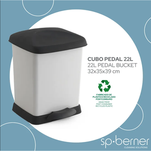 Pattumiera a Pedale da 22L con Apertura Senza Mani e Design Compatto - Product Image 3