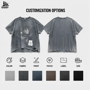 <span class=keywords><strong>T</strong></span>-<span class=keywords><strong>shirt</strong></span> Grafica Oversize Personalizzata Effetto Lavato Pesante da Uomo Stile Retro <span class=keywords><strong>Rock</strong></span> Band Effetto Distrutto <span class=keywords><strong>Vintage</strong></span> OEM - Product Image 2