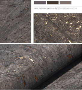 MYWIND — papier peint de luxe en liège, 0.91x5.5M par rouleau, couleur noir-marron et or, rideaux de salle en gros pour décoration de maison - Product Image 4