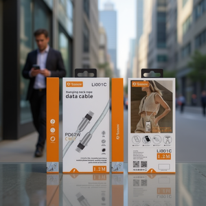 Cable de Datos con Correa para Colgar al Cuello Innov Li001C, PD67W, USB-C a USB-C, 1.2M - Product Image 3