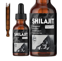 Extrait de résine de Shilajit purifié à marque privée d'usine, acide fulvique, gouttes liquides de Shilajit pur de l'Himalaya avec Ginseng et Ashwagandha