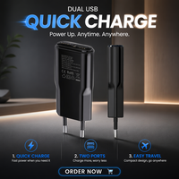 Cargador de Pared Plano USB C, Enchufe Europeo, 30W, Ultra Delgado, Cargadores y Adaptadores de Viaje Rápidos, Cargador PD QC GaN para Teléfono Inteligente