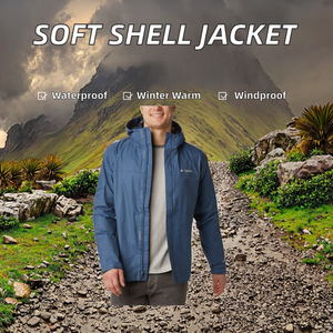 Chaqueta de Invierno Personalizada de Tejido Softshell con Detalles de Botones, Impermeable, Cortavientos, Transpirable 10.000 mm, Cuello Alto y Cierre de Cremallera - Product Image 2