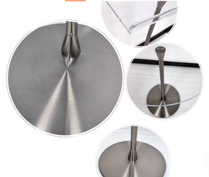Mesa Lateral Pequena de Luxo Reciclável e Lavável com Tampo de Acrílico e Base de Metal Independente para Móveis de Igreja e Expositores - Product Image 4