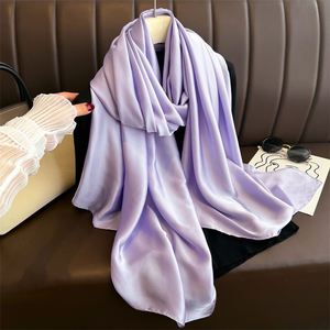 Bestella Women's Spring/Summer Joker Scarf Simple Long Satin Polyester Silk Solid Color Beach Middle East Scarf for Beach Travel - Product Image 3