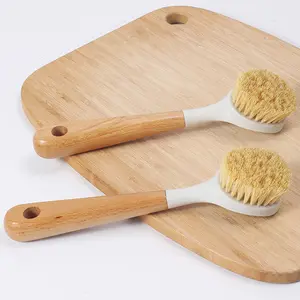 Пользовательский логотип, кухонная Чистящая Щетка, натуральная сизальная антипригарная щетка для масла, горшок, кухонные принадлежности, щетка для посуды с длинной деревянной ручкой