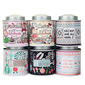 Tea seal canister tin storage box printing cartoon tin gift boxes stand up storage metal tin box