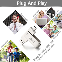Clé USB en métal OTG USB 3.0, personnalisable avec logo, disponible en 4 Go, 8 Go, 16 Go, 32 Go, 64 Go, 128 Go