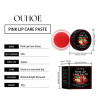 Baume à Lèvres Rose Exfoliant Éclaircissant Anti-Taches avec Alpha-Arbutine, Soin Hydratant Rénovateur pour les Lèvres