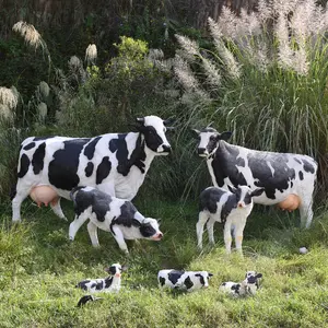 221*78*159樹脂乳牛屋外牧草地グラスファイバー動物アートシミュレーション乳牛の彫刻庭の装飾牛の彫像
