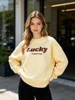 Sweat-shirt pour femme de haute qualité avec logo personnalisé, jaune citron, tissé régulier, épais, pull-over d'hiver, prix d'usine ODM, fournisseur