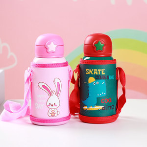 Sac <span class=keywords><strong>en</strong></span> paille acier inoxydable <span class=keywords><strong>pour</strong></span> enfants, enfants élèves maternelle, mignon, motif de dessin animé, petit sac, bouteille d'eau, - Product Image 4