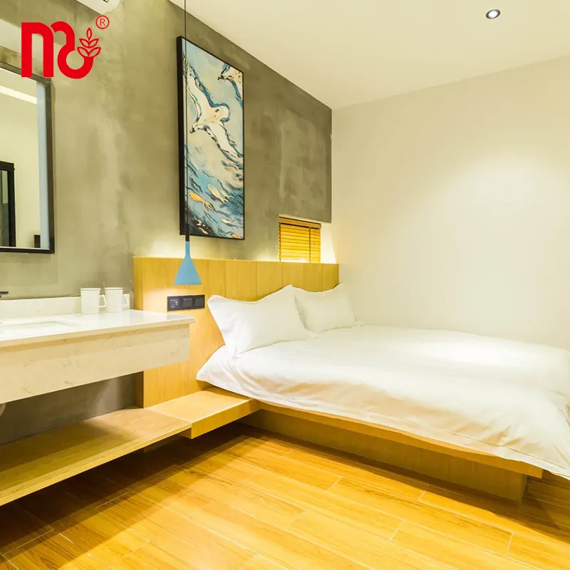 Hotel Hostel Use Beliche Queen Bedding Set Fornecedor Ouro Apartamento Escola Casa Algodão Quarto Redondo Mobiliário Moderno Painel
