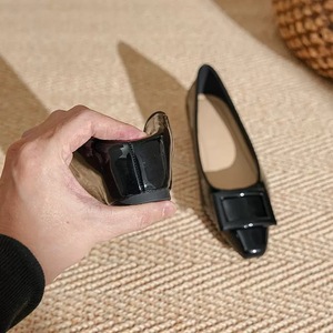 Zapatos de tacón grueso con lazo para mujer, estilo 2026, zapatos de boda rojos, antideslizantes, tacones altos de punta cuadrada - Product Image 6