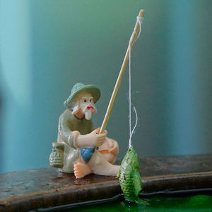 Mayorista PVC Plástico Personaje Pescador Pesca Hombre <span class=keywords><strong>Acuario</strong></span> Pecera Maceta Decorativa Jardinería Decoración - Product Image 4